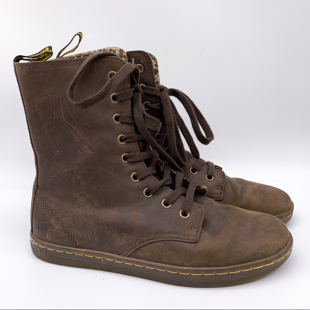 DR. MARTEN’S Stratford cheetah print boots, 8.